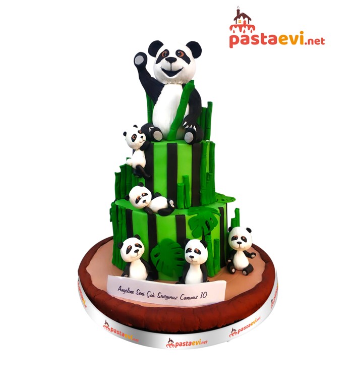 pandalı pasta, panda temalı pasta, panda konseptli pasta